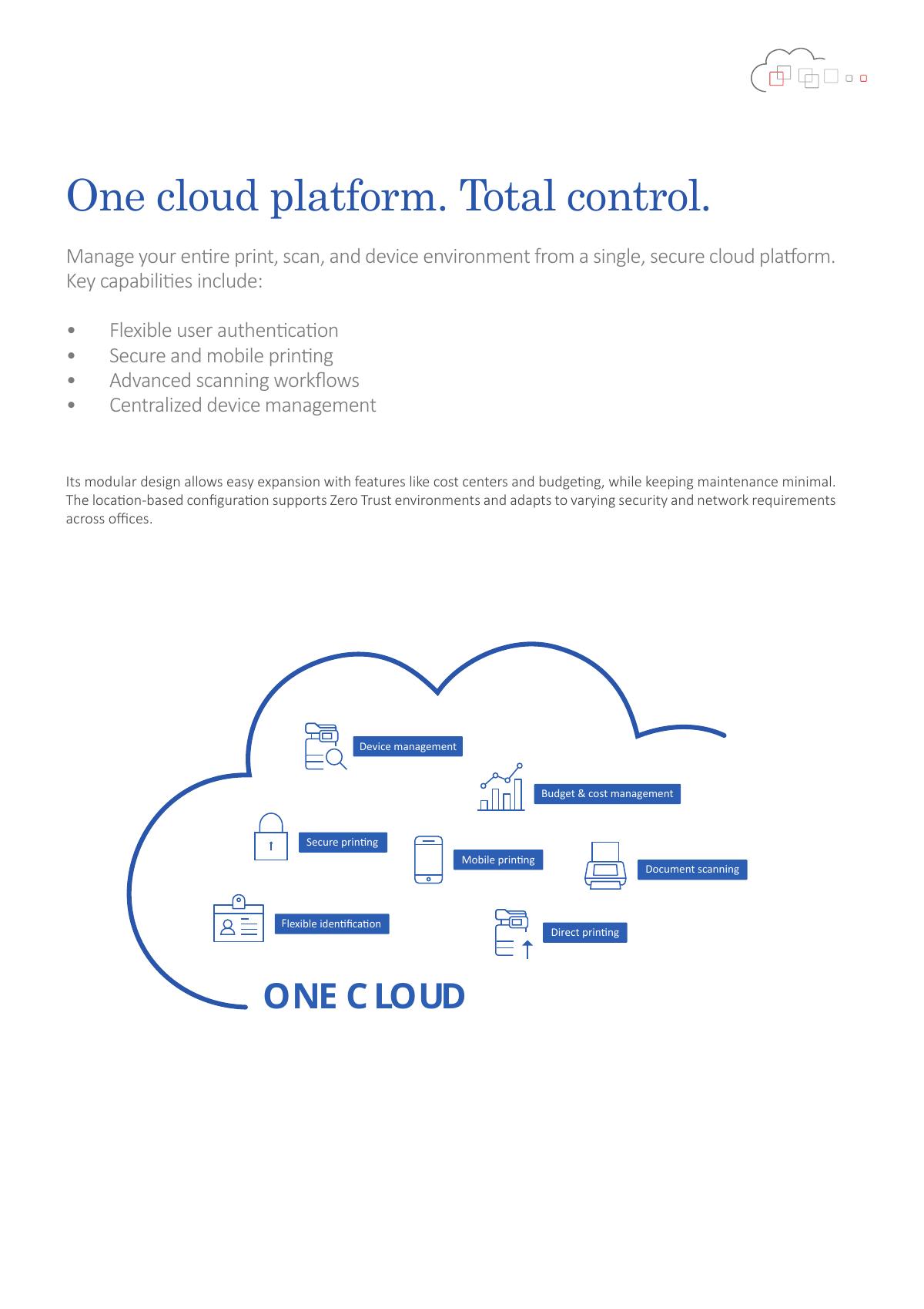 One cloud platform for print scan and device management
